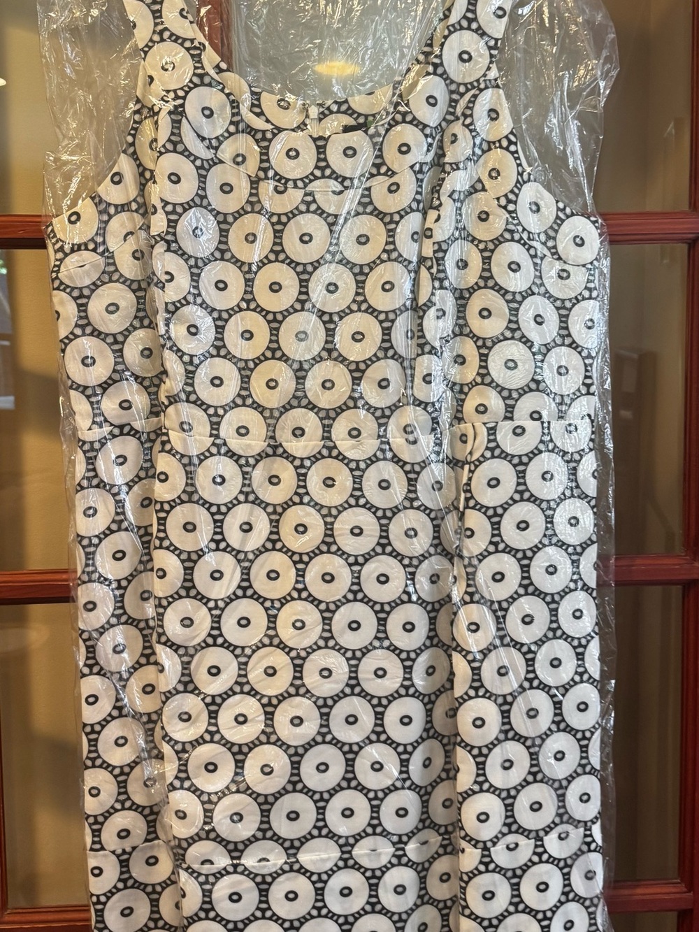 Isabel Toledo for Lane Bryant Sz 22 Black Ivory Graphic Sleeveless A-Line Dress - Picture 9 of 12